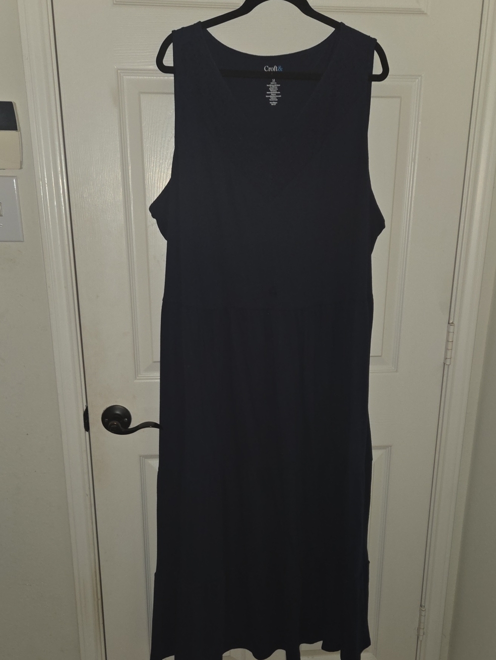 Croft & Barrow Navy Sleeveless V-Neck Maxi Dress 3X